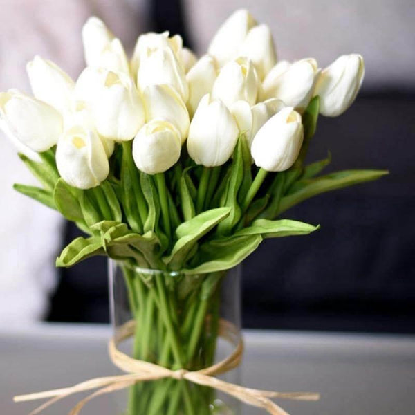 10-Piece Fake Tulips Silk Flowers