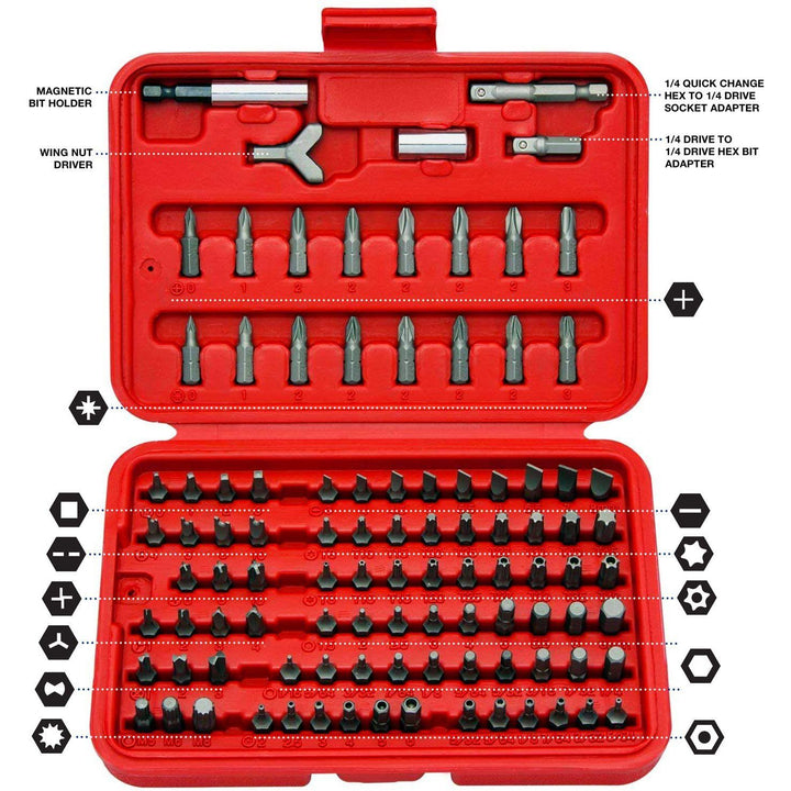 100-Piece: Neiko 10048A Premium Security Bit Set - Haeska