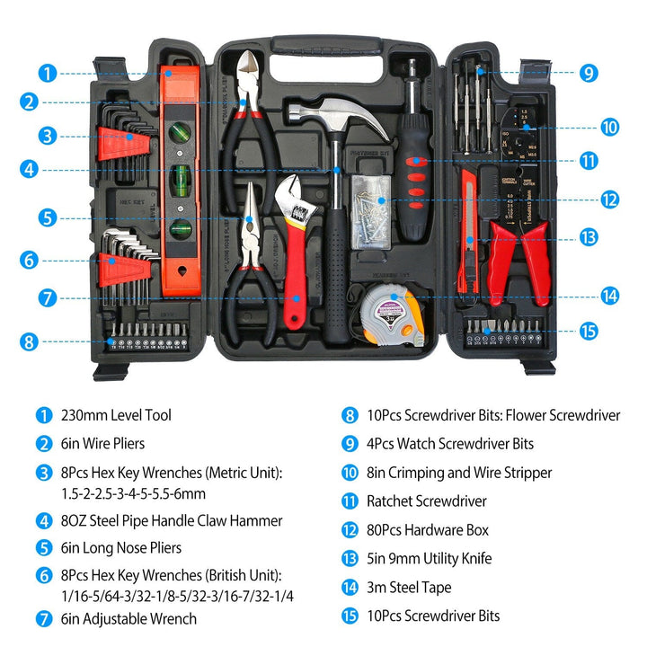 129-Pieces Set: Household Hand Tool Set - Haeska