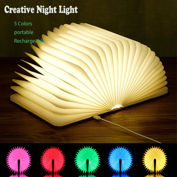 Wooden Book Light - Creative LED Desk Lamp, Customizable Corporate Gift - Haeska