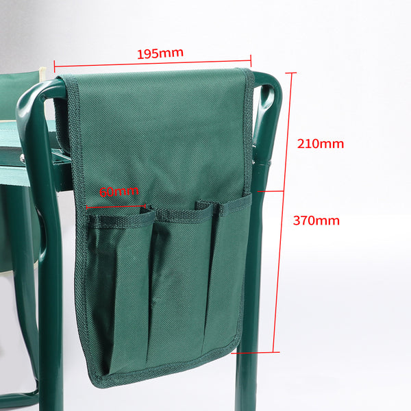 Green Kneeling Stool with Large Tool Bag: Your Perfect Gardening Companion - Haeska