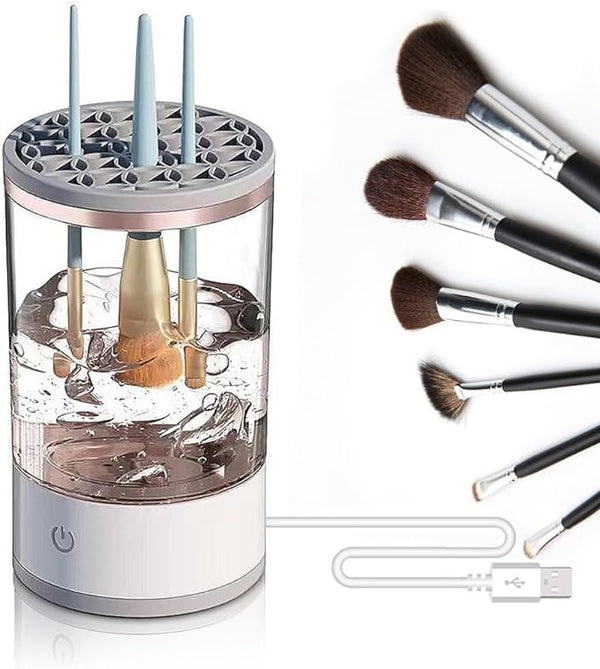 3-in-1 Automatic Portable Makeup Brush Cleaner with USB Charging - Haeska