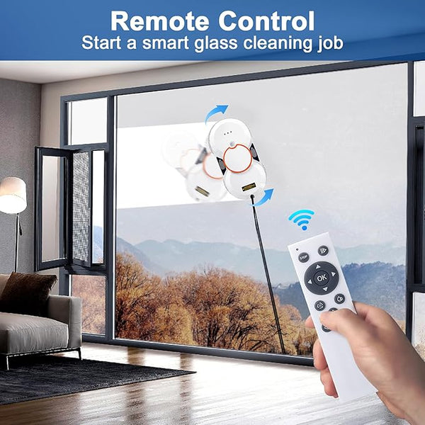 Electric Window Cleaner Robot with Remote Control and 3800Pa Suction Power - Haeska