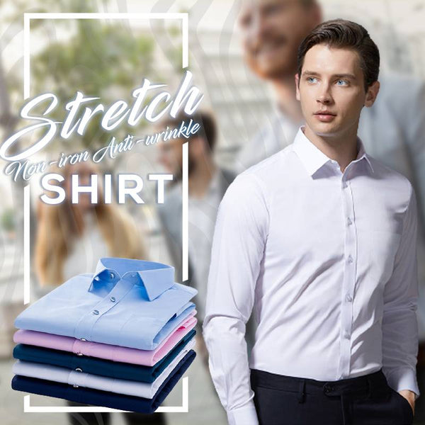 (2023 Hot Sale) Men's Wardrobe essentials ✨Stretch Non-iron Anti-wrinkle Shirt