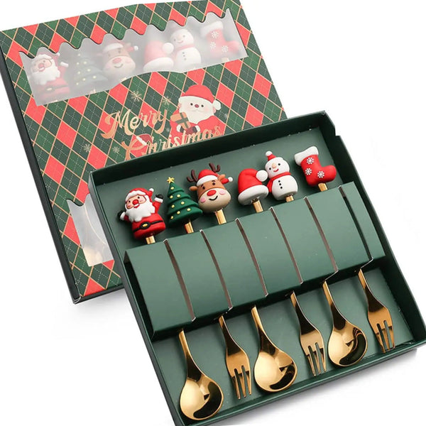 Christmas-themed cutlery set - Christmas tableware accessories - Haeska