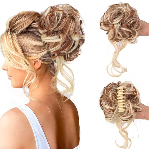 Curly Hair Bun Piece Synthetic Wig-Messy Bun Hair Piece - Haeska