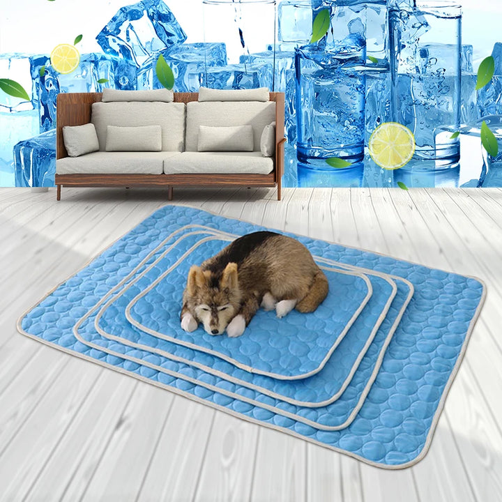 Dog Cooling Mat - Summer Breathable Pet Bed, Washable Ice Silk Pad for Small to Large Dogs and Cats - Haeska