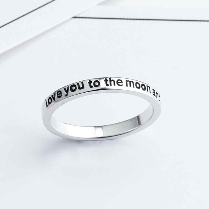 "I love you to the moon and back" Sterling Silver Ring - Haeska