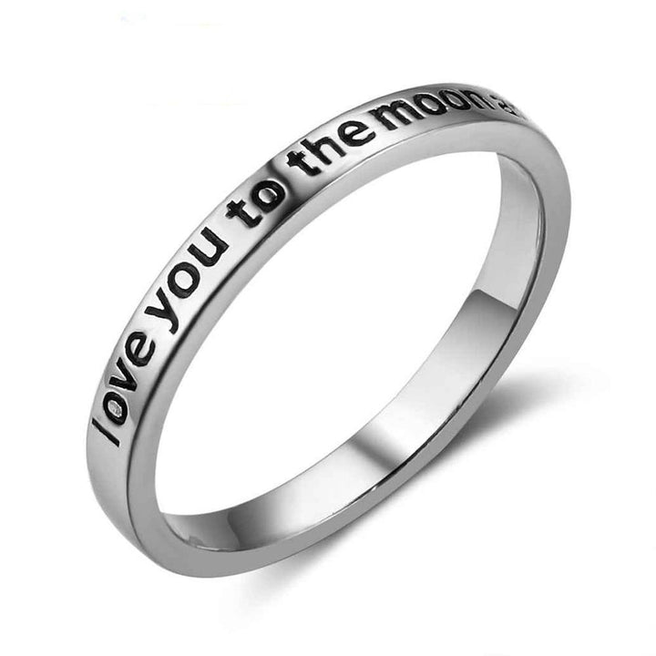 "I love you to the moon and back" Sterling Silver Ring - Haeska