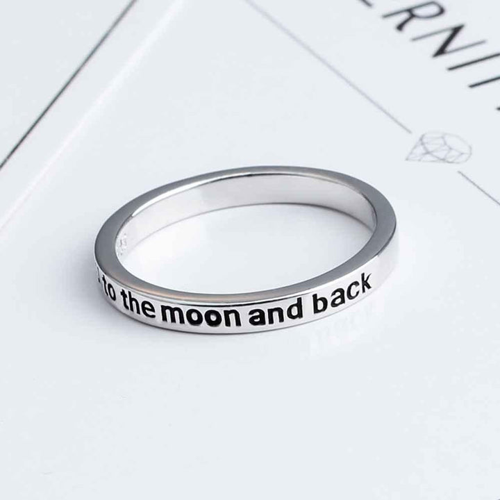 "I love you to the moon and back" Sterling Silver Ring - Haeska