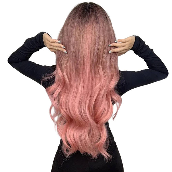 Long Wavy Wig Ombre Pink - Haeska