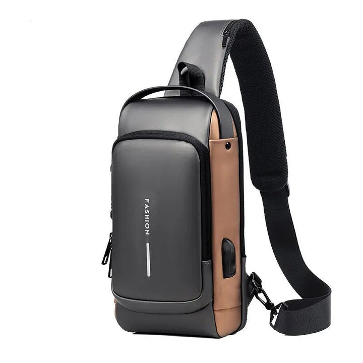 Men's Crossbody Chest Bag-Anti-Theft Bag USB - Haeska