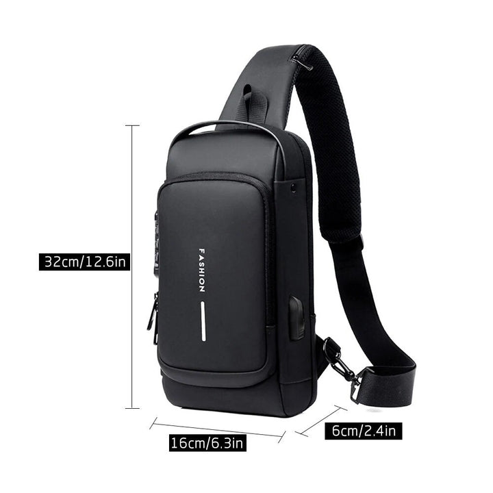 Men's Crossbody Chest Bag-Anti-Theft Bag USB - Haeska