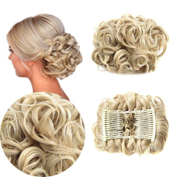 Messy Curly Combs Hair Bun Extensions - Haeska