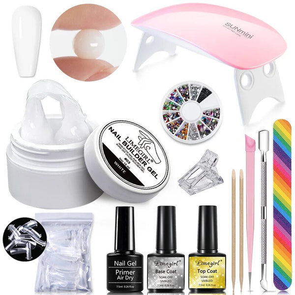 Nail Gel Extension Set-Manicure Kit with LED Lamp - Haeska