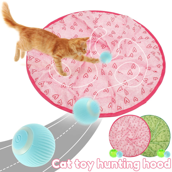 1/2pcs Cat Ball Hunting Exercise Mat Cat Toys for Indoor Cats Ball Jumping Rolling in Pouch Cat Exercise Mat Boredom Relief Cat