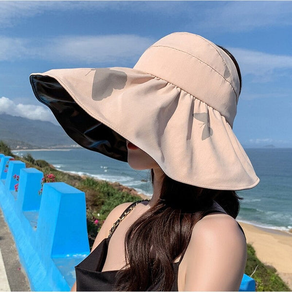 Sassy Butterfly Print Sun Protection Wide Brim Beach Summer Hats - Haeska