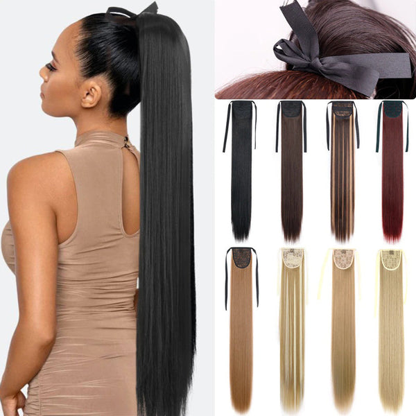 Volumizer Long Straight Tie-on Ponytail Hair Wigs Extension