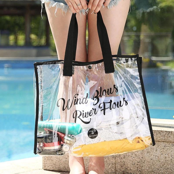 "Wind Blows, River Flows" Clear Summer Handbag - Haeska