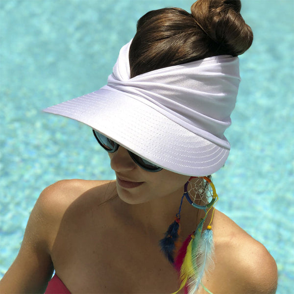 Open Top Chic Summer Sun Visor Ponytail Hat - Haeska