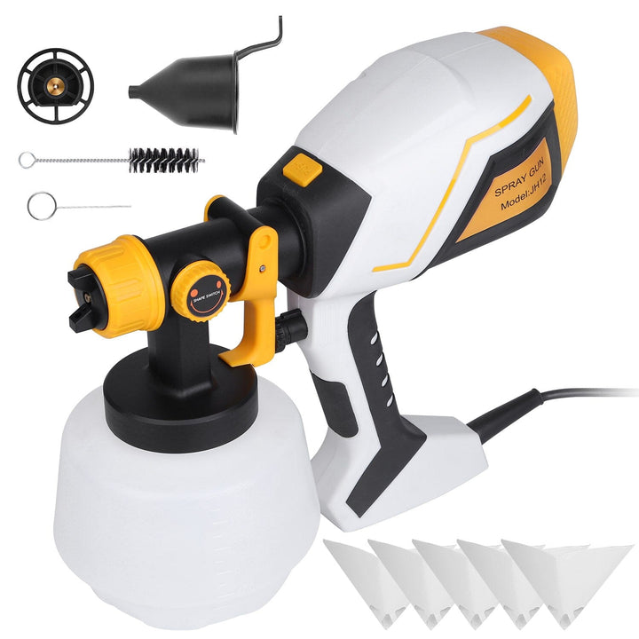 Electric Paint Sprayer HVLP with Different Spray Patterns 1200ML Detachable Container - Haeska