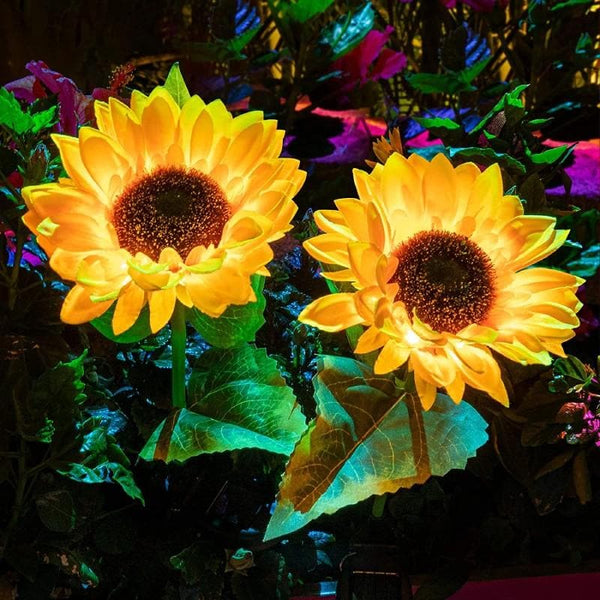 2 Pack Solar Powered Sunflower Light