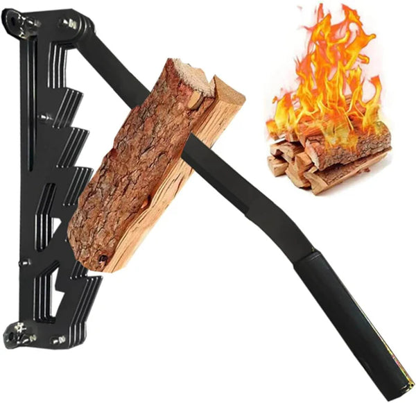 Wall Mounted Firewood Kindling Splitter - Carbon Steel, Ergonomic Handle - Haeska