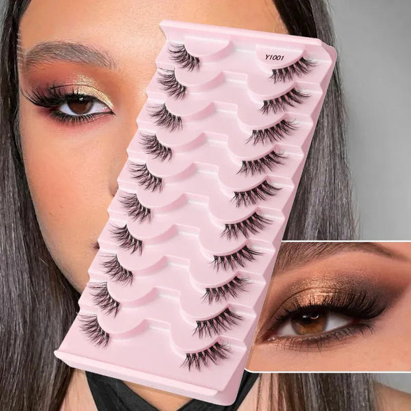 10 Pairs of 3D Mink Hair Half Set Eyelash Extension - Haeska